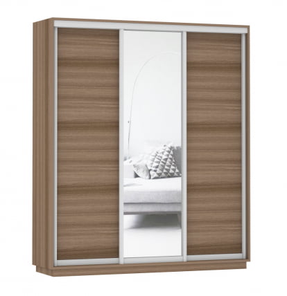 Шкаф-купе трехдверный Экспресс Медиум-1 1800х2200h Ясень шимо тёмный_0