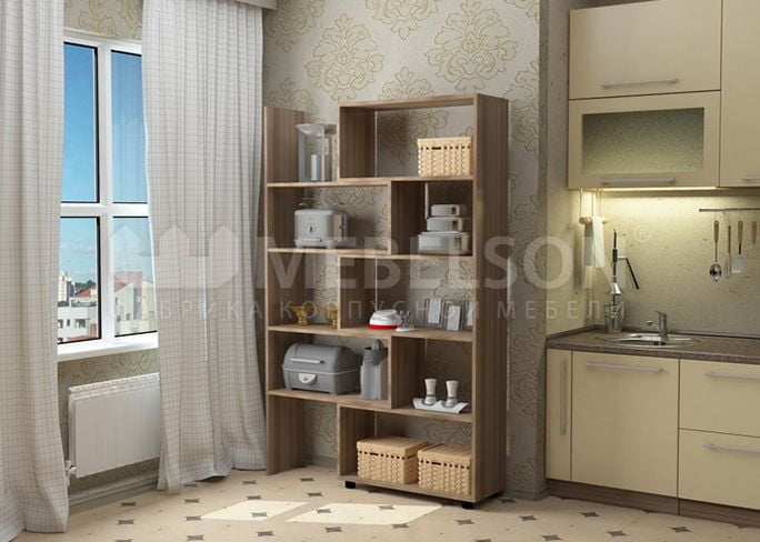 Стеллаж 1 Ясень шимо темный_2