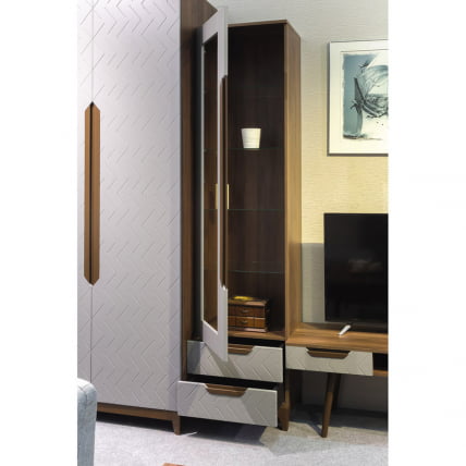 Шкаф витрина Сканди (ВИ) Грей_2