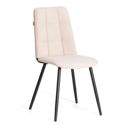 Стул обеденный Asti TREND, флок , бежевый/черный, 7, 47х54х86 см_0