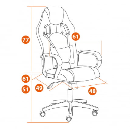 Кресло DRIVER (22) кож/зам/ткань, черный/серый, 36-6/TW-12_18