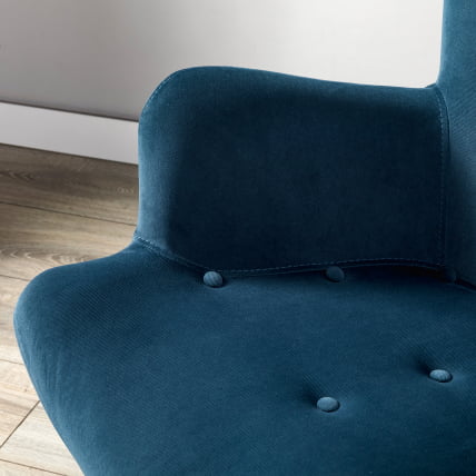 Кресло Хайбэк синий/т.орех_14