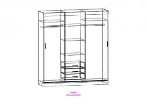 Шкаф-купе Лидер 1 Ясень шимо темный/ясень шимо светлый_1