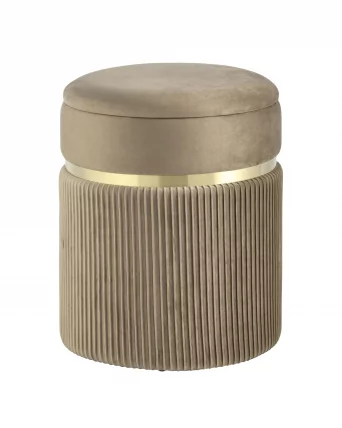 Пуф Миранда с ящиком велюр Бежевый_0