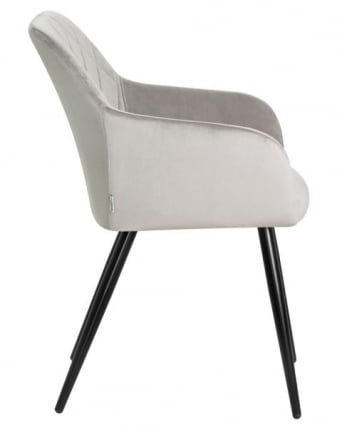 Стул обеденный ДОБРИН РОБЕРТ (черные матовые ножки, велюр В108-81 Серый) 2 шт / DOBRIN ROBERT V108-81_4