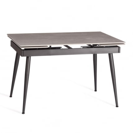 Стол обеденный Lord Grey/Лорд Грей столешница керамика (матовая) /опоры металл, светло-серый/черный, (120+30+30)x80x75 см_4