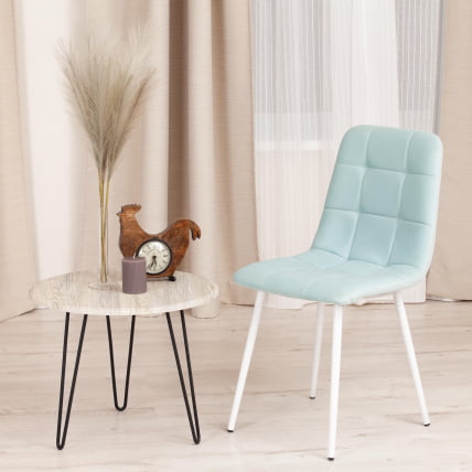 Стул CHILLY MAX Велюр/металл , 45 х 54 х 90 см , бирюзовый 20/белый_8
