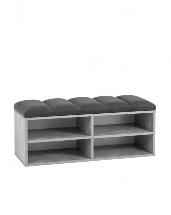 Обувница Хольст 2 серая велюр тёмно-серый_0