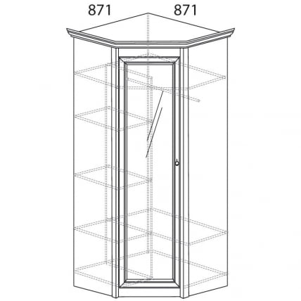 Шкаф угловой Флоренция 641 Дуб Гарвард_1