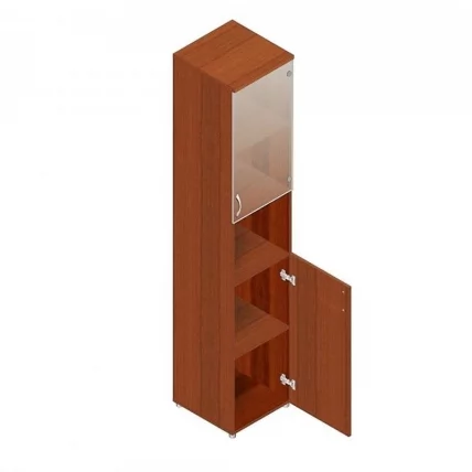 Шкаф для документов узкий с тонированными стеклами Р.П-4СТ Орех Гепланкт_0