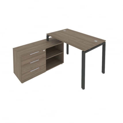 Рабочая станция на П-образном м/к с опорной тумбой левая Metal System Б.РС-СТС-2.2 Л Вяз/Антрацит_0