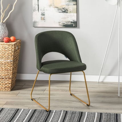 Кресло Ларс темно-зеленый/Линк золото / Lars_10