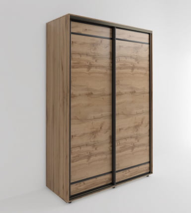 Шкаф-купе 2-х дверный Акцент-Лайт Д 2400х600 Дуб крафт золотой_0