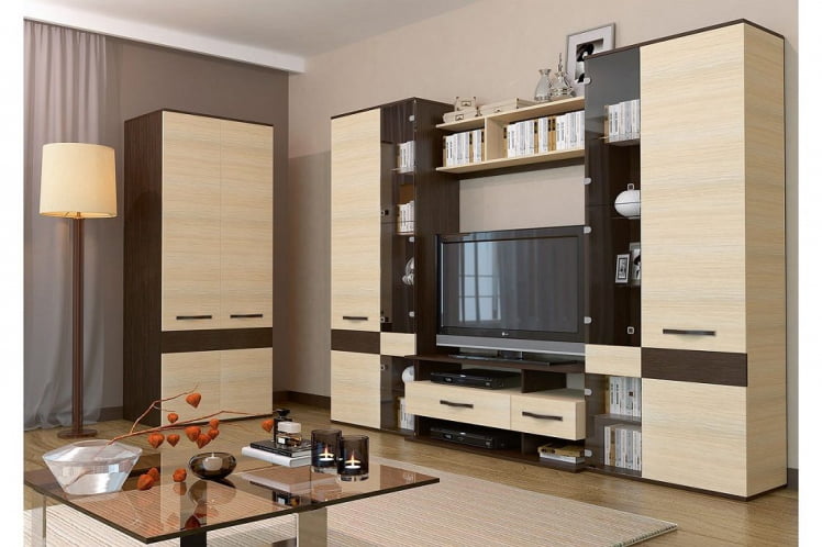 Гостиная Сапфир со шкафом Дуб Кантерберри Дуб Сонома_0