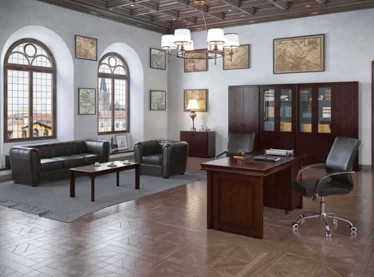 Комплект мебели для кабинета руководителя Берн 04 Темный орех / Bern_0