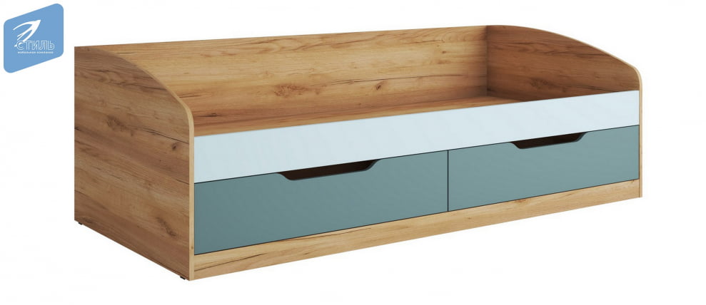 Кровать-тахта RICH КР-002 Миндаль/Глиняный серый/дуб крафт золотой_2