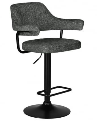 Стул барный DOBRIN CHARLY BLACK (серый твид (LEO11)) 2 шт_2