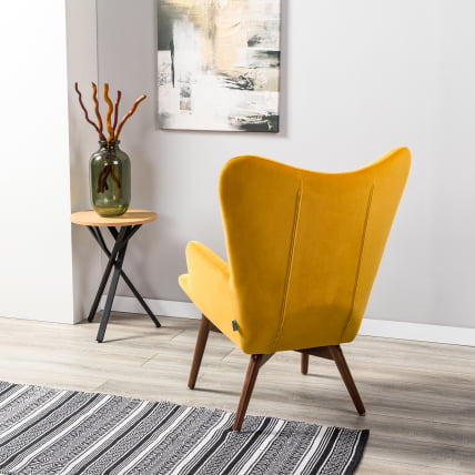 Кресло Хайбэк желтый/т.орех_11