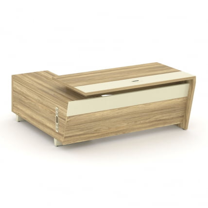 Стол руководителя с опорной тумбой, правый Corner COR.SRT-18(R) Гикори Песочный Ваниль_0