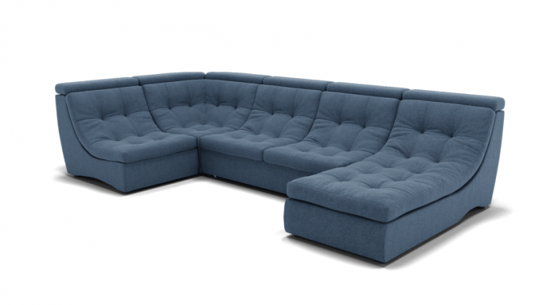 Диван Монако-4 (ЗР) Цвет фасада: Голубой; Тип: Универсальный; Материал фасада: Металл/Велюр_0