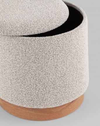 Пуф с ящиком Холли S букле бежевый_2