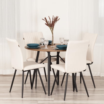 Стул обеденный Monte Carlo TREND, велюр, молочный/черный, 4, 49х51х93 см_15