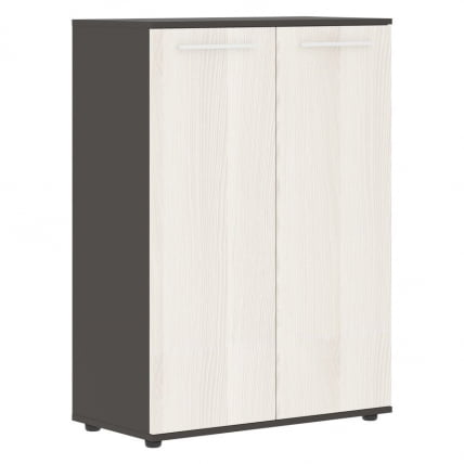 Шкаф с глухими средними дверьми EDIS EMCS 85.1 Ясень Траун Белый Мокко_0