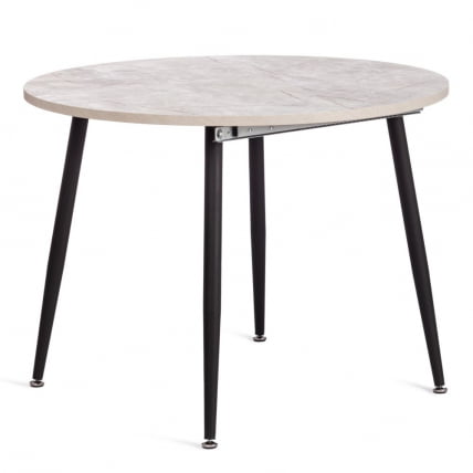 Стол VELETA ЛДСП/HPL/металл, 100 x 100+40 x 75 см, Дуб Порфир/черный_0