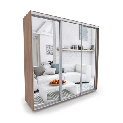 Шкаф-купе 3-х дверный Акцент-Сим З 2100х600 Ясень шимо тёмный_0