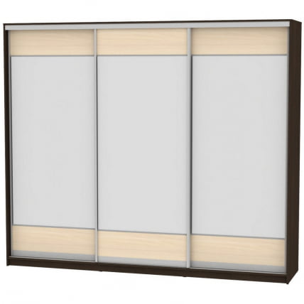 Шкаф-купе B-230х270х60-3(Венге-ДМ-D8D8D8)_0