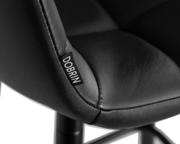 Стул барный DOBRIN NICOLE (черные матовые ножки, черная экокожа (P-01)) 2 шт_7