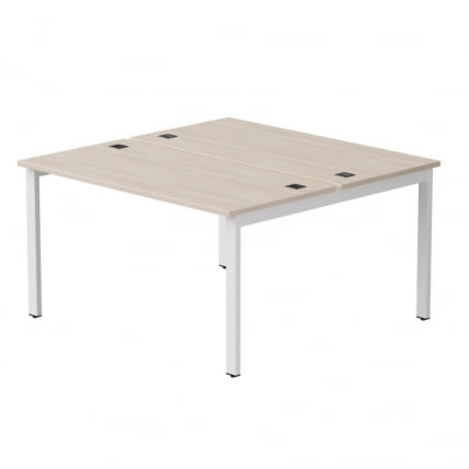 Бенч-система на 2 места на металлокаркасе, опоры 45 гр Everprof EVO 254S016 Дуб Соната Белый_0