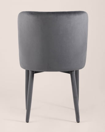 Стул мягкий Ститч велюр ножки Серый_4
