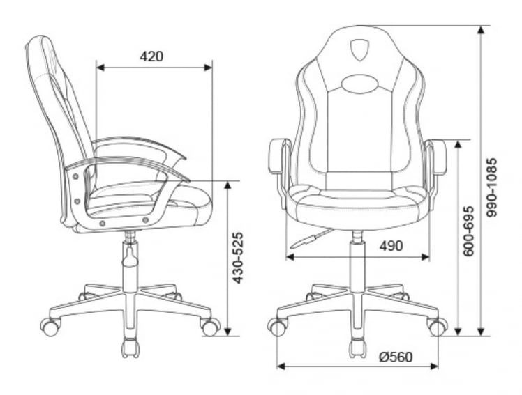 Кресло игровое Zombie 11LT Черный/синий_4