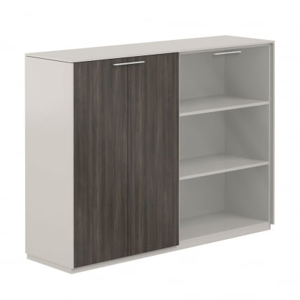 Шкаф средний двойной Atlas NZ-0305+NZ-0325.GS.BT.GL Серый камень Бренсон Трюфель_0