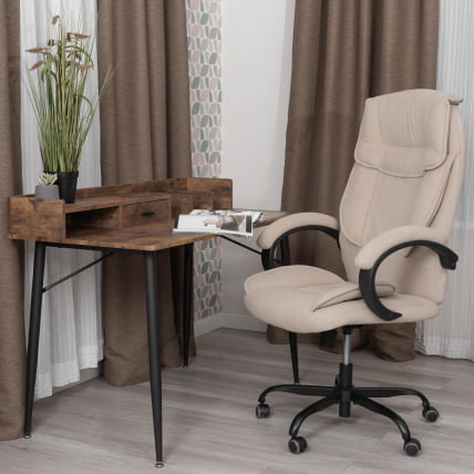 Кресло руководителя OREON metalBL велюр, бежевый, 7_13