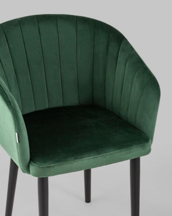 Стул с подлокотниками Нейтон велюр Зеленый_7