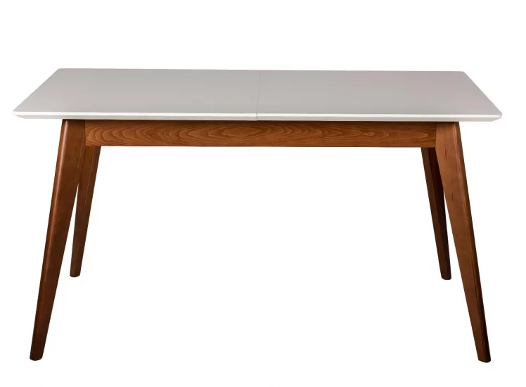 Стол раскладной Лунд 120-160 ОРЕХ-Белый_2