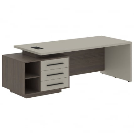 Стол руководителя левый VELION VCT 2390 L Аметист Дуб Сильвер_0