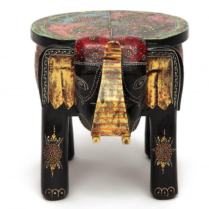 Столик Secret De Maison SLON ( mod. ET-001) дерево, 44х44х44см, этническая роспись_1