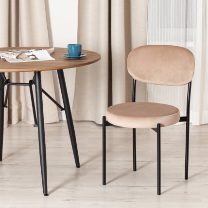 Стул REVO (mod. 7033) ткань/металл, 47х54х82 см, высота до сиденья 47 см, бежевый barkhat 5/черный_8