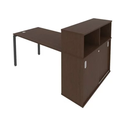 Рабочая станция с опорным шкафом-купе Metal System Б.РС-СШК-3.3 Венге/Антрацит_0