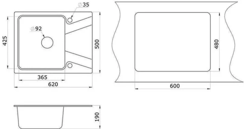 Кухонная мойка GRANULA 6201 Шварц_2