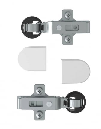Комплект петель с заглушками для стеклянных дверей ЕДИС ЕСХ-2 Алюминий / EDIS ESH-2_0