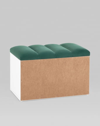 Обувница Хольст белая велюр Зеленый_5