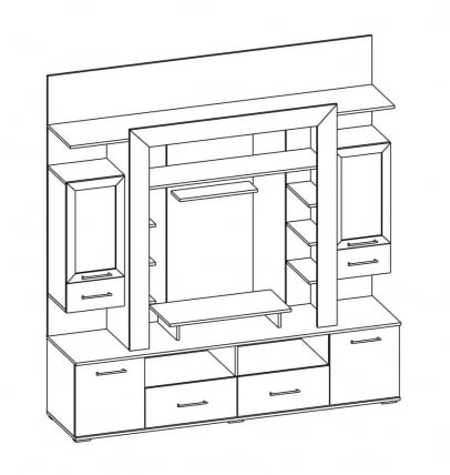 Стенка Карисма 8 Дуб молочный/Венге_1