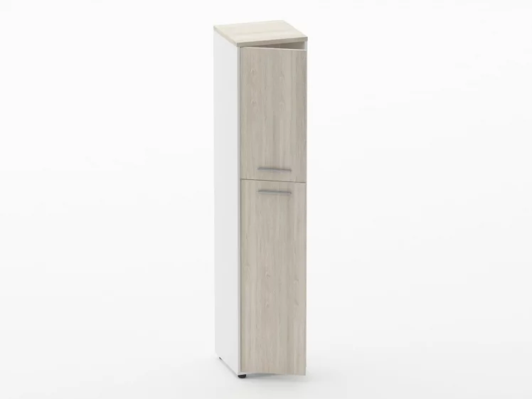 Шкаф 4 узкий закрытый Deka 10.19.14Л Дуб Сантана светлый/Белый_1