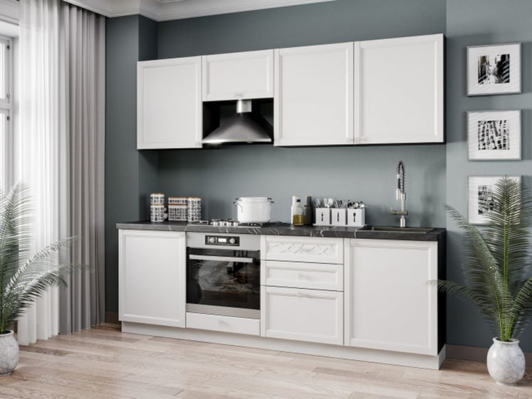 Тумба кухонная 600 Джулия ЛД 284.050.000.047 Белый Черный_2