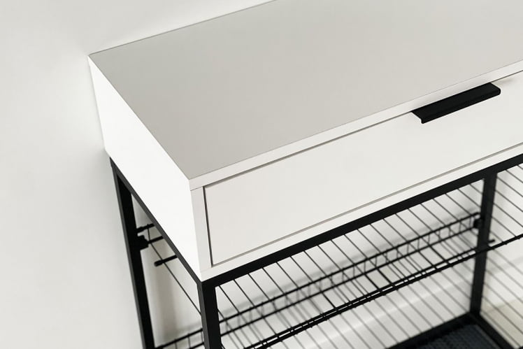 Обувница Краш LMN-13 черный муар/белое дерево_2