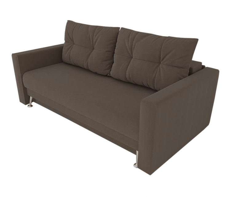 Диван Квадро с мягкими подлокотниками (Berhouse) Цвет фасада: Коричневый Велюто 23; Тип: Прямой; Материал фасада: Металл/Велюр_0